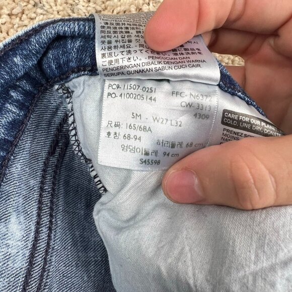 Levi 524 Skinny Womens Jeans Straight Leg Acid Wash Blue 27x32 Red Tab Levis - Picture 6 of 8